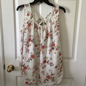 Sleeveless floral blouse